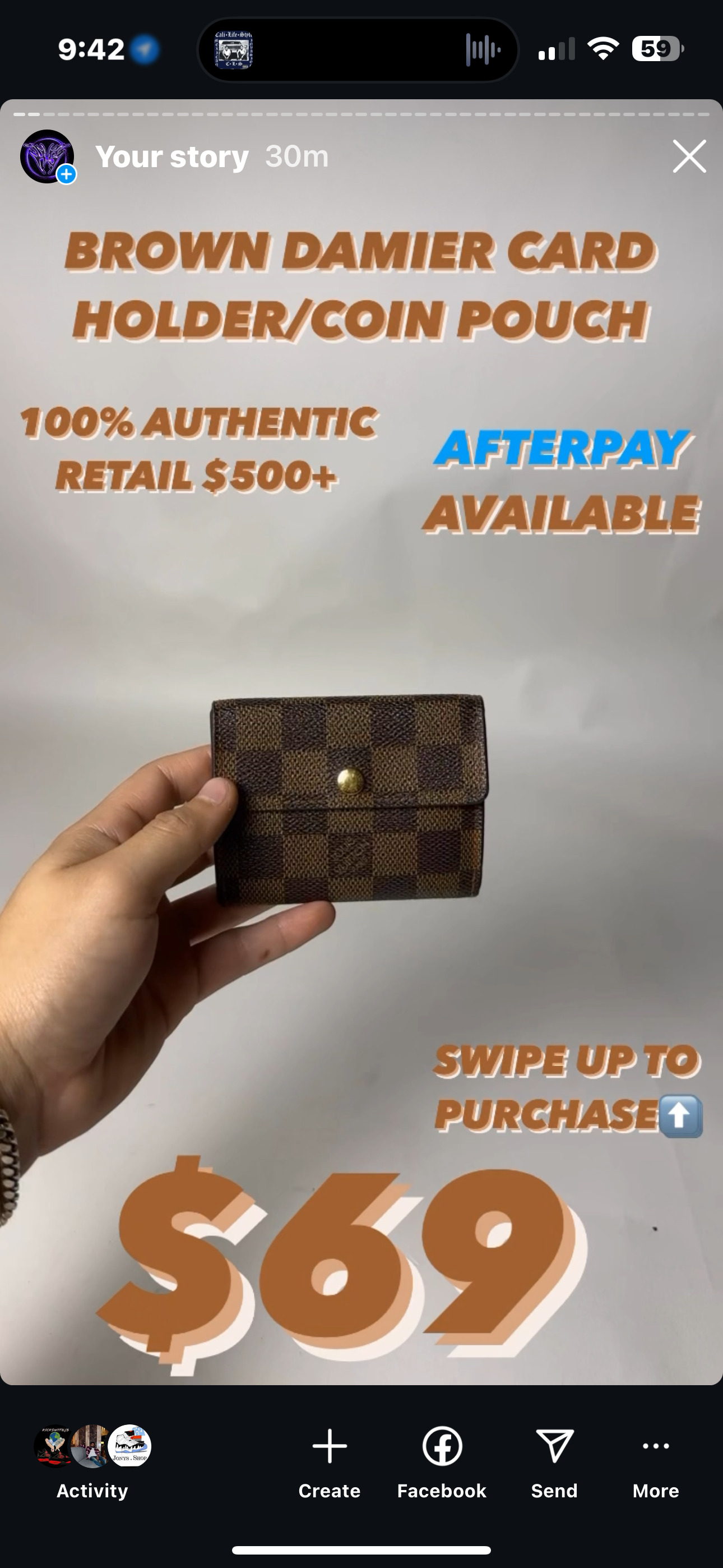 LV DAMIER CARD/COIN HOLDER/LV DUFFLE BAG